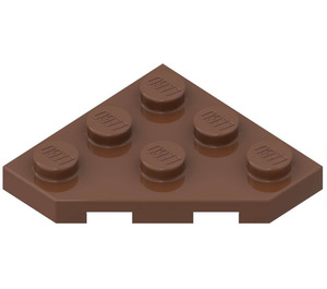 LEGO Bruin Wig Plaat 3 x 3 Hoek (2450)