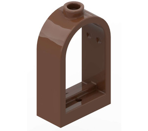 LEGO Brown Window Frame 1 x 2 x 2.7 with Rounded Top (30044)