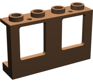 LEGO Brown Window Frame 1 x 4 x 2 with Solid Studs (4863)