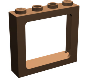 LEGO Brown Window Frame 1 x 4 x 3 (center studs hollow, outer studs solid) (6556)
