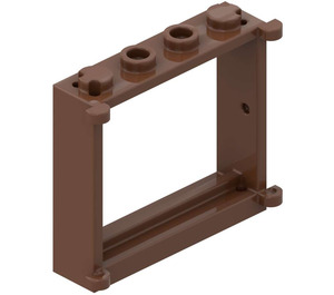 LEGO Brun Fönsterkarm 1 x 4 x 3 med Shutter Tabs (3853)