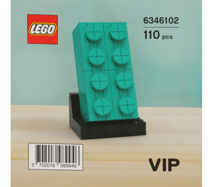 LEGO Buildable 2x4 Teal Brick Set 6346102