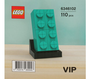 LEGO Buildable 2x4 Teal Brick 6346102 Byggeinstruksjoner