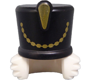 LEGO Bushy Hair with Black Hat with Gold Chain
