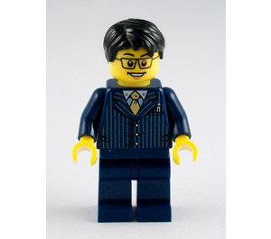 LEGO Business Man with Dark Blue Pin Striped Suit Minifigure