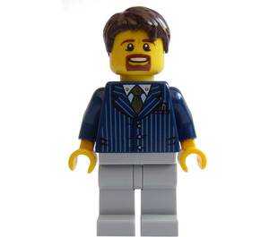 LEGO Businessman Pinstriped Jacket and Orange Tie Minifigure