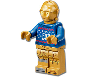 LEGO C-3PO in Blauw Pullover met R2-D2 minifiguur