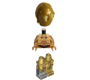 LEGO C-3PO mit Pearl Gold und Medium Stone Grau Recht Bein Minifigur