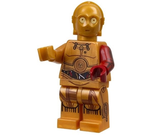 LEGO C-3PO med Printed Ben och Mörkröd Arm Minifigur