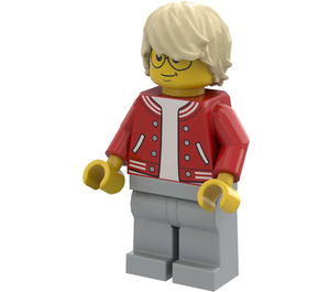 LEGO Kamera Mann med Rød Letterman Jakke Minifigur