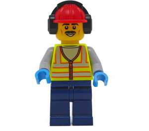 LEGO Cameraman with Construction Helmet and Earmuffs Minifigure