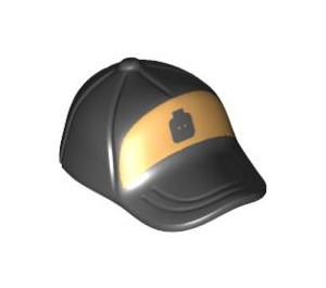 LEGO Cap with Short Curved Bill with Black Minifig Head on Gold (93219 / 93363)