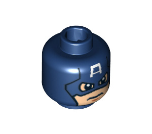 LEGO Captain America Head (Recessed Solid Stud) (10326 / 11436)