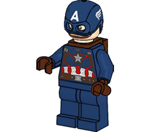 LEGO Captain America with Helmet and Reddish Brown Hands with Neck Bracket Minifigure