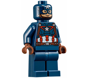 LEGO Capitaine America avec Masquer et Reddish Marron Mains Minifigurine