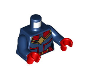 LEGO Kapitein Marvel met Medium Dark Vleeskleur Haar Minifiguur Torso (973 / 76382)