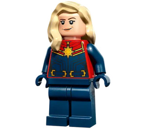 LEGO Kapten Marvel med Brungul Hår Minifigur