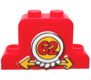 LEGO Auto Gitter mit 62 und Gelb Arrows Aufkleber