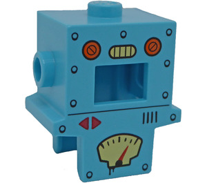LEGO Cardboard Robot Costume Head Cover with Rivets and Gauges