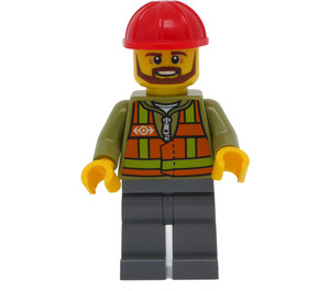 LEGO Cargo Tog Chauffør med Sikkerhedsvest Minifigur