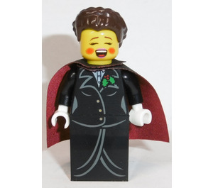 LEGO Carol singer, Female - Gold Buttons et Holly Lapel Épingle Figurine