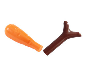 LEGO Carrot with Reddish Brown Leaves