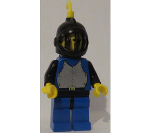 LEGO Castle - Blue Torso with Breastplate, Black Helmet, Yellow Feather Minifigure