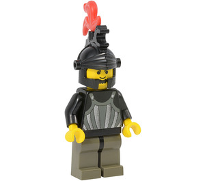 LEGO Castle Fright Knight Zwart Helm Rood 3-Veer Pluim minifiguur