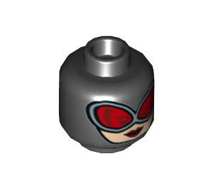 LEGO Catwoman with Red Goggles Minifigure Head (Recessed Solid Stud) (3626 / 54962)