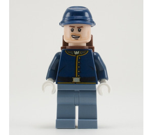 LEGO Cavalry Soldat med Ryggsekk og Brun Eyebrows Minifigur