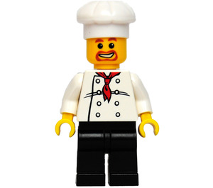 LEGO Chef mit Rot Schal und 8 Knöpfe Weste, Braun Bart und Schwarz Beine Minifigur