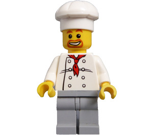 LEGO Chef avec rouge Foulard et 8 Buttons Vest, Brown Beard et Medium Stone Jambes Figurine