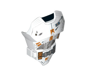 LEGO Chest with Vest and Belt with Orange Pattern, Gray Worn Marks, 'SW Clone Wars' (21561 / 22701)