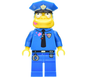 LEGO Chief Wiggum z Doughnut Frosting NA Twarz I Koszula Minifigurka