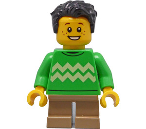 LEGO Kind - Boy mit Leuchtendes Grün Weihnachten Pullover Minifigur