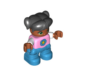 LEGO Kind Figur Rosa oben mit Blume Muster Duplo-Figur