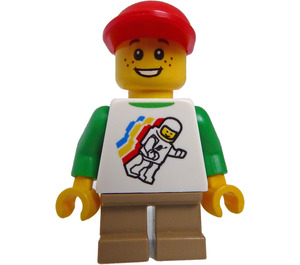 LEGO Child Minifigure with Spaceman Pattern, Dark Tan Short Legs and Red Cap