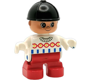 LEGO Child mit Schwarz Riding Hut Duplo Abbildung