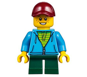 LEGO Dítě s Tmavě azurová Svetr a Víčko Minifigurka