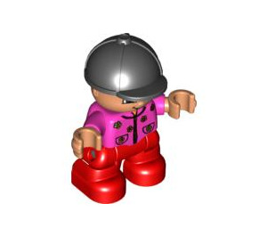 LEGO Child with Horse Riding Hat and Purple Top Duplo Figure