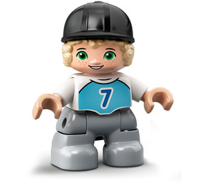 LEGO Enfant avec Cheval Riding Casque et Gris Jambes Figurine Duplo