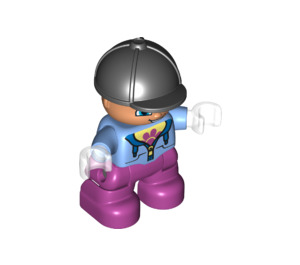 LEGO Child with Horse Riding Helmet and Purple Legs Duplo Figure
