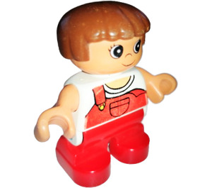 LEGO Child with Red Overalls Duplo Figure