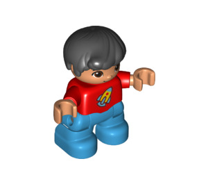 LEGO Child with Red Rocket Top Duplo Figure