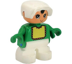 LEGO Bambino con Giallo Bib e Bianco Bonnet Figura Duplo