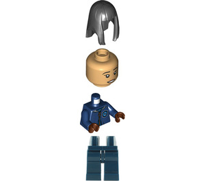 LEGO Cho Chang - Dark Blauw Quidditch Uniform minifiguur