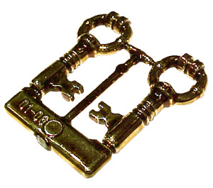 LEGO Chrome Brass Antique Keys (2 on Sprue) (40236 / 40359)