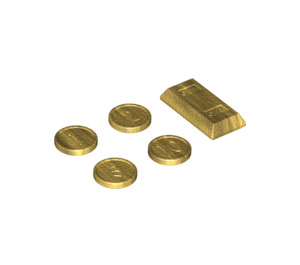 LEGO Chrome Gold Coin and Metal Bar Pack (15629 / 97053)
