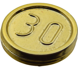 LEGO Chroom Goud Coin met 30