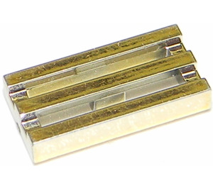 LEGO Chrome Gold Tile 1 x 2 Grille (with Bottom Groove) (2412 / 30244)